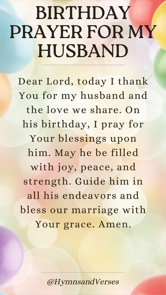 Heartfelt Birthday Wishes To My Husband And Prayers